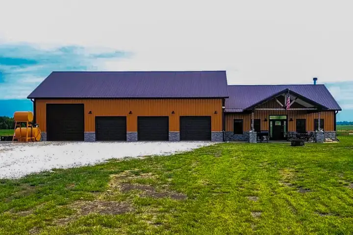 Metal-roof post-frame building